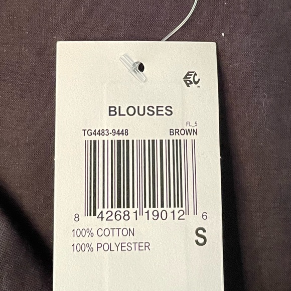 NWT Koko + Mason women’s animal print blouse black and tan size small - Picture 2 of 8